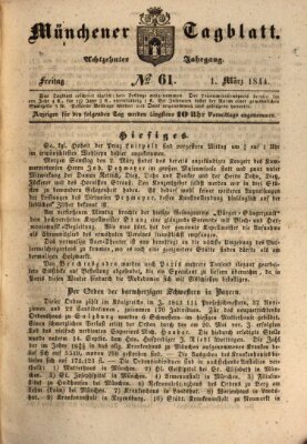 Münchener Tagblatt Freitag 1. März 1844