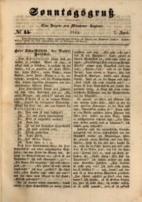 Münchener Tagblatt Sonntag 7. April 1844