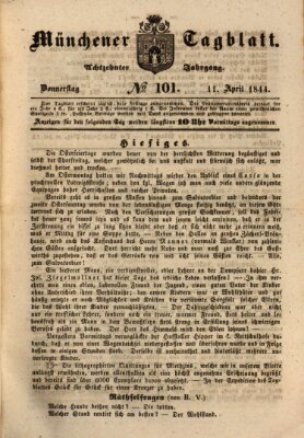 Münchener Tagblatt Donnerstag 11. April 1844