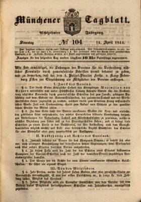 Münchener Tagblatt Sonntag 14. April 1844