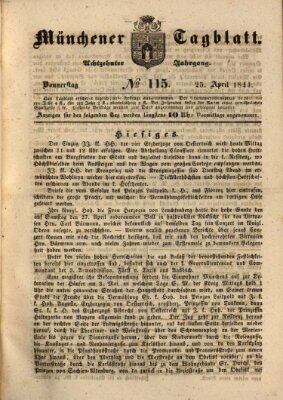 Münchener Tagblatt Donnerstag 25. April 1844