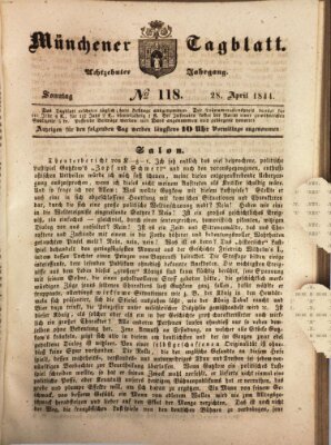 Münchener Tagblatt Sonntag 28. April 1844