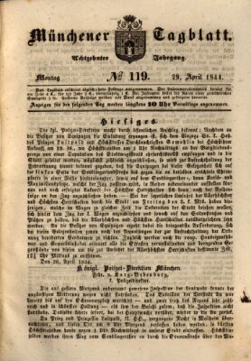 Münchener Tagblatt Montag 29. April 1844