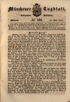 Münchener Tagblatt Mittwoch 19. Juni 1844