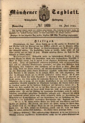 Münchener Tagblatt Donnerstag 20. Juni 1844