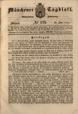 Münchener Tagblatt Mittwoch 26. Juni 1844