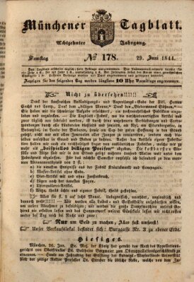 Münchener Tagblatt Samstag 29. Juni 1844