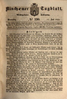 Münchener Tagblatt Donnerstag 11. Juli 1844