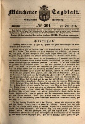 Münchener Tagblatt Montag 22. Juli 1844