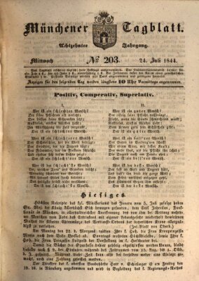 Münchener Tagblatt Mittwoch 24. Juli 1844