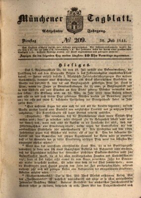 Münchener Tagblatt Dienstag 30. Juli 1844