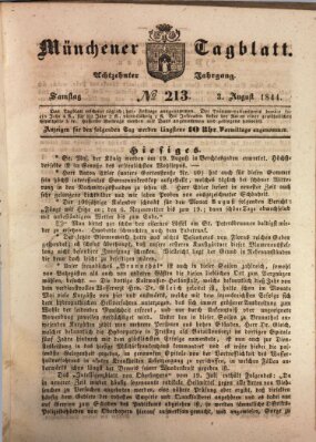 Münchener Tagblatt Samstag 3. August 1844