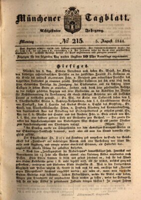 Münchener Tagblatt Montag 5. August 1844