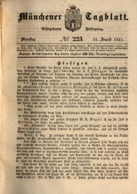 Münchener Tagblatt Dienstag 13. August 1844