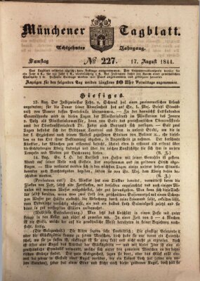 Münchener Tagblatt Samstag 17. August 1844