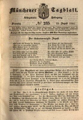 Münchener Tagblatt Sonntag 25. August 1844