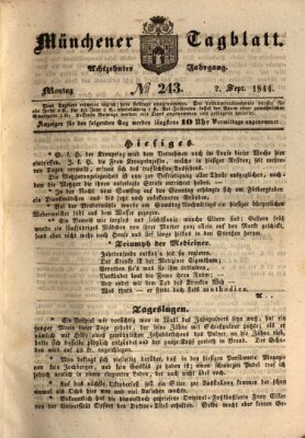 Münchener Tagblatt Montag 2. September 1844