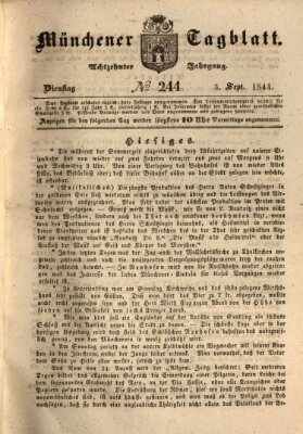 Münchener Tagblatt Dienstag 3. September 1844