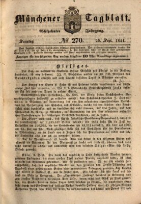 Münchener Tagblatt Sonntag 29. September 1844