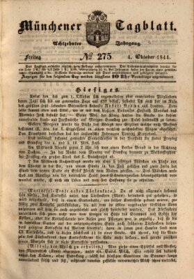 Münchener Tagblatt Freitag 4. Oktober 1844