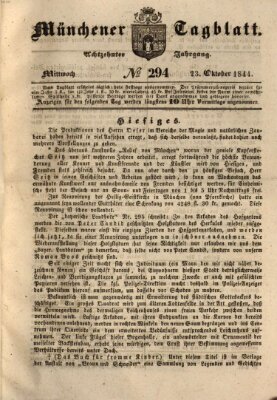 Münchener Tagblatt Mittwoch 23. Oktober 1844