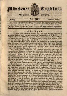 Münchener Tagblatt Freitag 1. November 1844