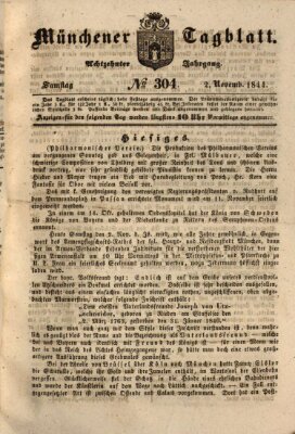 Münchener Tagblatt Samstag 2. November 1844