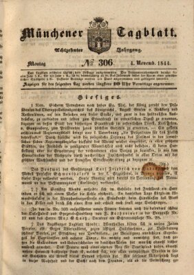 Münchener Tagblatt Montag 4. November 1844