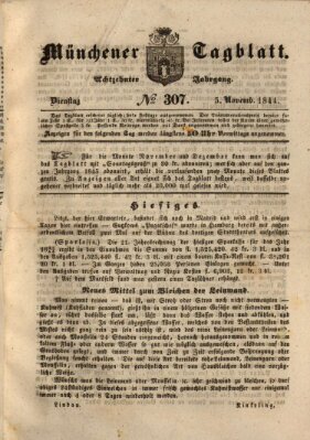 Münchener Tagblatt Dienstag 5. November 1844