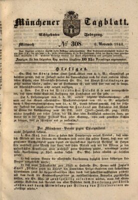 Münchener Tagblatt Mittwoch 6. November 1844