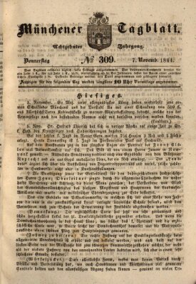 Münchener Tagblatt Donnerstag 7. November 1844