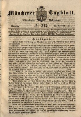 Münchener Tagblatt Sonntag 10. November 1844