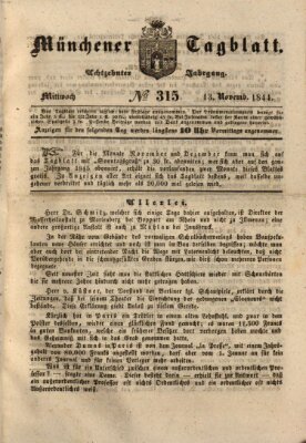 Münchener Tagblatt Mittwoch 13. November 1844