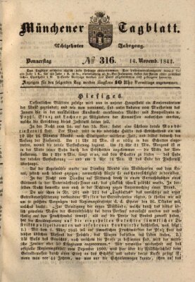 Münchener Tagblatt Donnerstag 14. November 1844