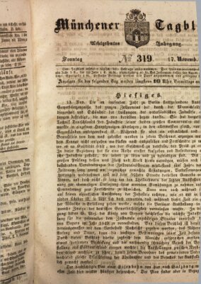 Münchener Tagblatt Sonntag 17. November 1844