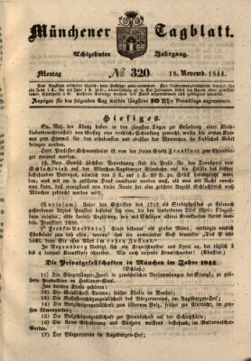 Münchener Tagblatt Montag 18. November 1844