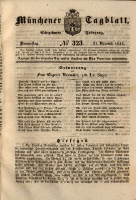 Münchener Tagblatt Donnerstag 21. November 1844