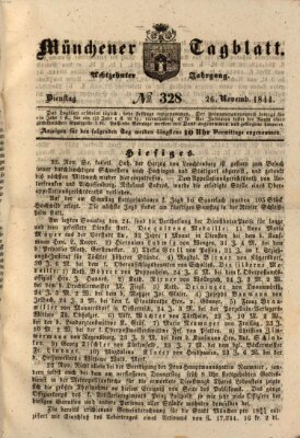 Münchener Tagblatt Dienstag 26. November 1844