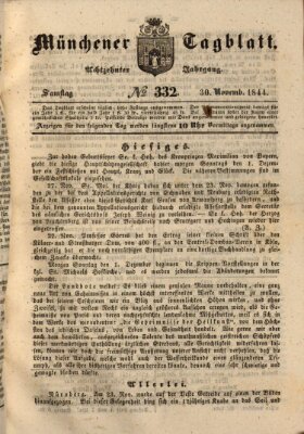 Münchener Tagblatt Samstag 30. November 1844