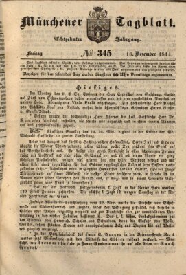 Münchener Tagblatt Freitag 13. Dezember 1844