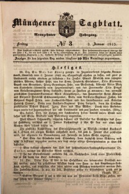 Münchener Tagblatt Freitag 3. Januar 1845