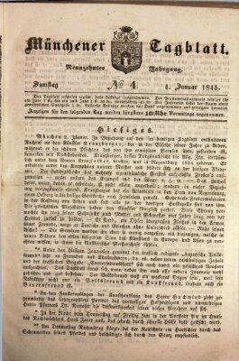 Münchener Tagblatt Samstag 4. Januar 1845