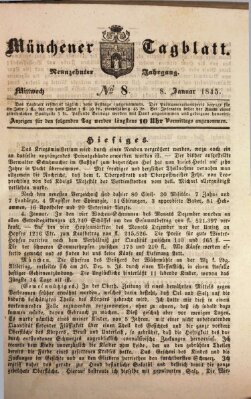 Münchener Tagblatt Mittwoch 8. Januar 1845