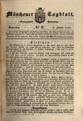 Münchener Tagblatt Donnerstag 9. Januar 1845