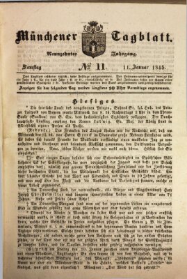 Münchener Tagblatt Samstag 11. Januar 1845