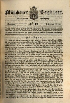 Münchener Tagblatt Sonntag 12. Januar 1845