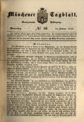 Münchener Tagblatt Donnerstag 16. Januar 1845