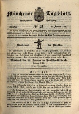 Münchener Tagblatt Dienstag 21. Januar 1845