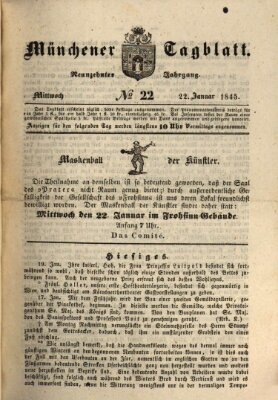 Münchener Tagblatt Mittwoch 22. Januar 1845