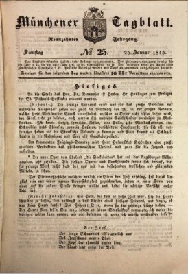 Münchener Tagblatt Samstag 25. Januar 1845